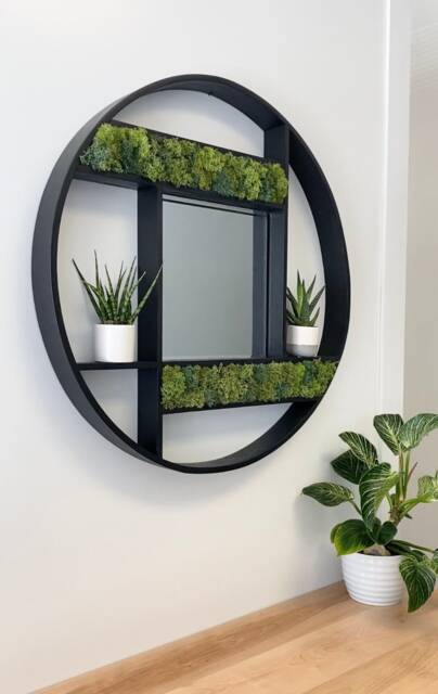 Large Round Moss Mirror Rainforest Wall Decor - 30 Inch - image 1