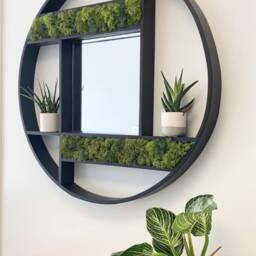 Large Round Moss Mirror Rainforest Wall Decor - 30 Inch - thumbnail 3