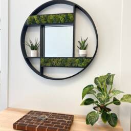 Large Round Moss Mirror Rainforest Wall Decor - 30 Inch - thumbnail 2