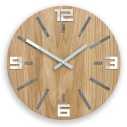Wood Clock Large Wall Unique Oak Clocks Marco Gray White 100% Natural - thumbnail 4