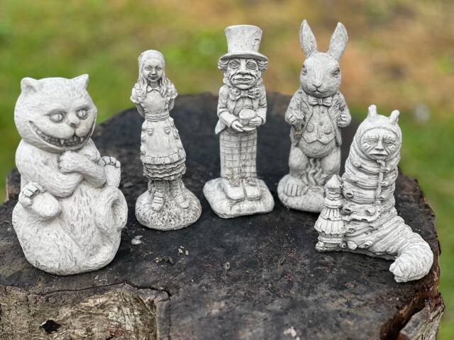 stone/Concrete Alice in Wonderland Garden Ornament Set - image 1
