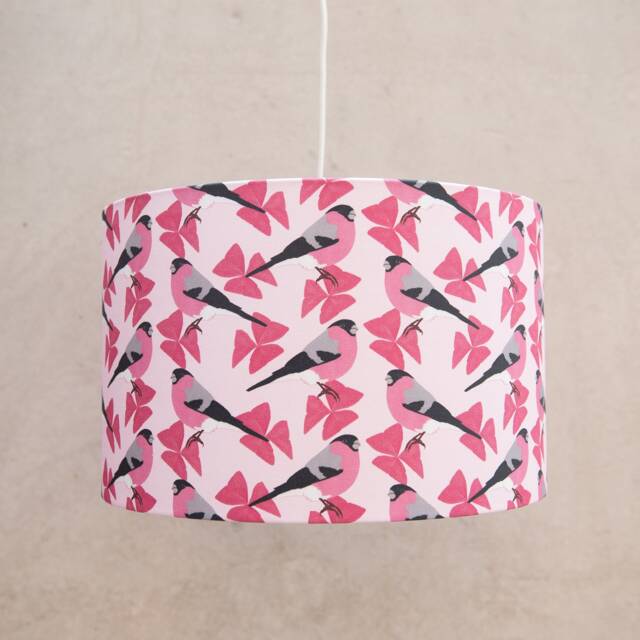Bullfinch Print Lampshade - Handmade Contemporary Home Lighting - image 1