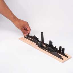 Bilbao Skyline Diorama 3D Acrylic & Elm Wood Cityscape - thumbnail 3