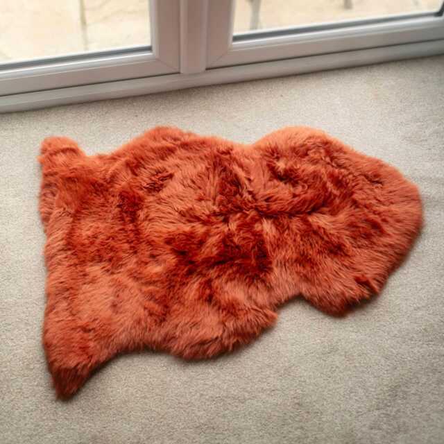 Eco Tanned Sheepskin Rug Rust, New Zealand Grade A Pelt - image 1