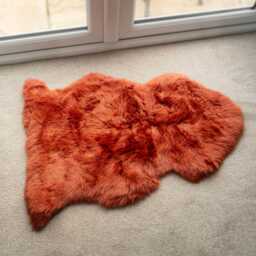 Eco Tanned Sheepskin Rug Rust, New Zealand Grade A Pelt - thumbnail 1