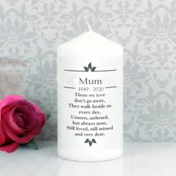 Mum Personalised Memorial Candle Funeral Poem Verse Remembrance Keepsake - thumbnail 1