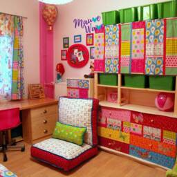 Large Floor Pillow, Floral Polka Dot Square Box Large Flower Power, Dot, Cushion - thumbnail 4