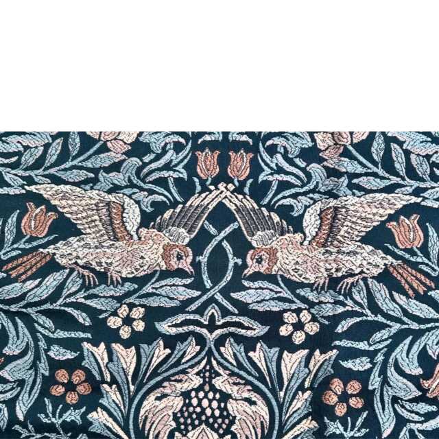 William Morris, Birds Tapestry, Webbs Blue, Blue & Red Woven Wool Cotton Oblong Cushion Cover, Throw Pillow Home Decor 12 X 20 - image 1