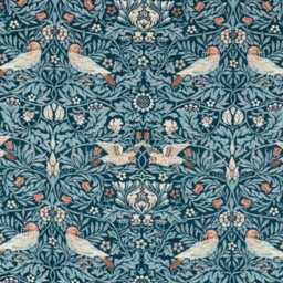William Morris, Birds Tapestry, Webbs Blue, Blue & Red Woven Wool Cotton Oblong Cushion Cover, Throw Pillow Home Decor 12 X 20 - thumbnail 3