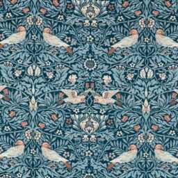 William Morris, Birds Tapestry, Webbs Blue, Blue & Red Woven Wool Cotton Oblong Cushion Cover, Throw Pillow Home Decor 12 X 20 - thumbnail 3