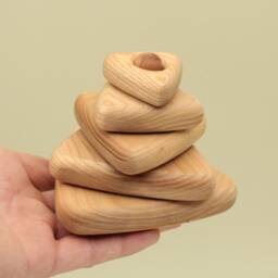 Handmade Wooden Stacking Pyramid Montessori Educational Toy - thumbnail 2
