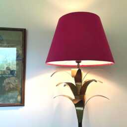 Cerise Pink Velvet Empire Lampshade, Coolie Ceiling Light Shade