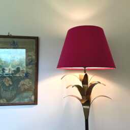 Cerise Pink Velvet Empire Lampshade, Coolie Ceiling Light Shade - thumbnail 3