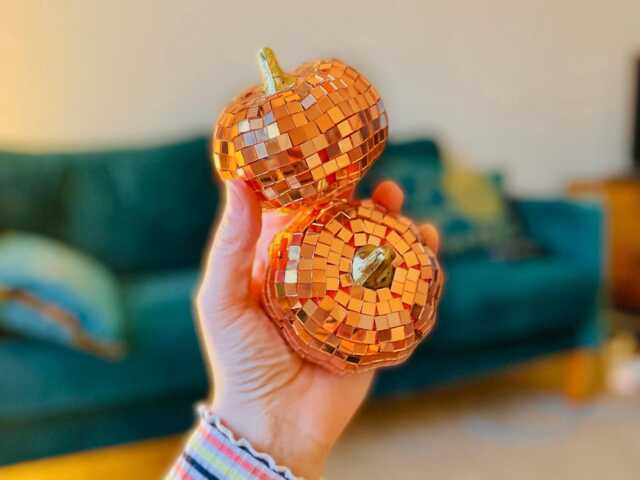Disco Pumpkin - Pumpkin Shaped Disco Ball, Disco Decor, Contemporary Home Mirrorball, Gift, Halloween, Modern Home, Autumn, Party - image 1