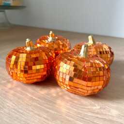 Disco Pumpkin - Pumpkin Shaped Disco Ball, Disco Decor, Contemporary Home Mirrorball, Gift, Halloween, Modern Home, Autumn, Party - thumbnail 2