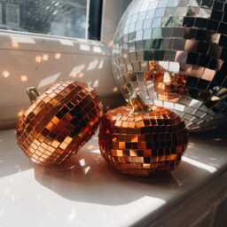 Disco Pumpkin - Pumpkin Shaped Disco Ball, Disco Decor, Contemporary Home Mirrorball, Gift, Halloween, Modern Home, Autumn, Party - thumbnail 3