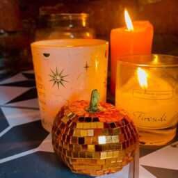 Disco Pumpkin - Pumpkin Shaped Disco Ball, Disco Decor, Contemporary Home Mirrorball, Gift, Halloween, Modern Home, Autumn, Party - thumbnail 4