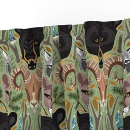 Woodland Curtain Panel - Wild Animals Mountain Forest Nursery Bear Nature Feather Custom Totem By Michaelzindell - thumbnail 3