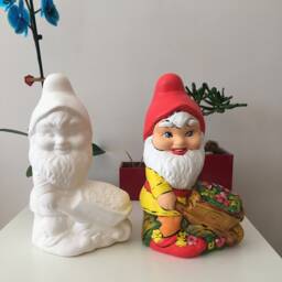 Ceramic Gnome Sculpture - Ready To Paint Outdoor Statues & Garden Decorations, Perfect Dwarfs For Your Yard
