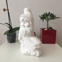 Ceramic Gnome Sculpture - Ready To Paint Outdoor Statues & Garden Decorations, Perfect Dwarfs For Your Yard - thumbnail 3