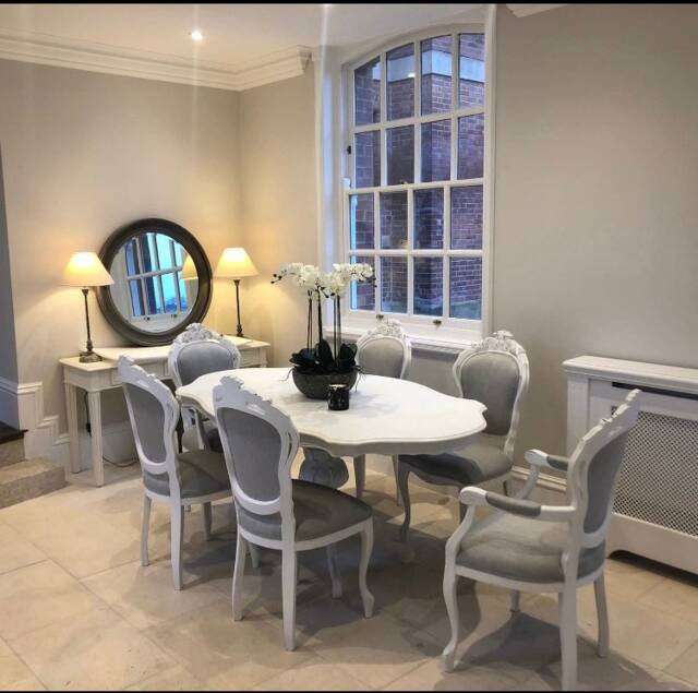 Shabby Chic French Style Dining Table With 6 Chairs Made To Order - image 1