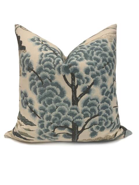 Thibaut Daintree Aqua Greenwood Collection Cushion Cover Pillow Double Sided - image 1