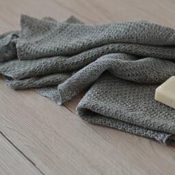 2 Natural Linen Towels Rustic Knitted Towel Unique Hand Kitchen Decor Knit Dish Cloth Massage Towels For Bath Farmhouse - thumbnail 3