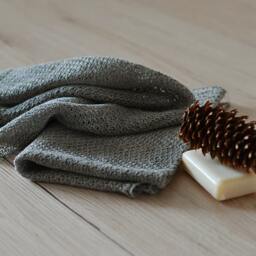 2 Natural Linen Towels Rustic Knitted Towel Unique Hand Kitchen Decor Knit Dish Cloth Massage Towels For Bath Farmhouse - thumbnail 2