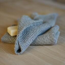 2 Natural Linen Towels Rustic Knitted Towel Unique Hand Kitchen Decor Knit Dish Cloth Massage Towels For Bath Farmhouse - thumbnail 4