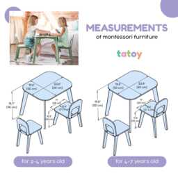 Plywood Kids Bookshelf, Table, & 2 Chairs Set, Montessori Playroom Furniture - thumbnail 3