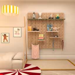 Wood Pegboard With Pegs, From Strong & Solid Ash Wood, Peg Board, Wood Shelf Organizer, Retail Shelves, Wall Mounted Shelving For Kids - thumbnail 2