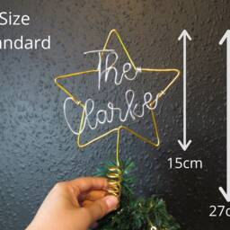 Wire Star Tree Topper For Christmas Personalised Family Name Star Wire Decorations Gifts - thumbnail 3