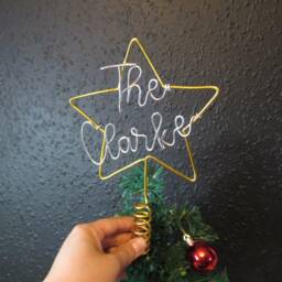 Wire Star Tree Topper For Christmas Personalised Family Name Star Wire Decorations Gifts - thumbnail 2