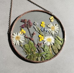 Pressed Flower Suncatcher Botanical Glass Wall Art With Copper Frame - thumbnail 1