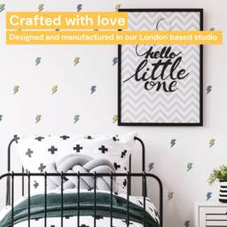 Lightning Bolt Wall Stickers For Kids' Bedroom, Nursery, Playroom - PVC-Free, No Odour Repositionable Peel & Stick Fabric Decal - thumbnail 2
