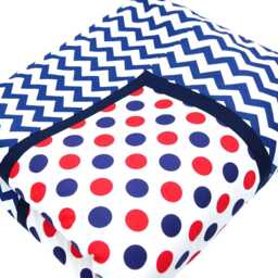 Baby Playmat in Red/Blue, 105 X cm, Patchwork Blanket, Playpen Liner For Girls Or Boys, Handmade By Bab-Berlin - thumbnail 2
