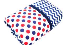 Baby Playmat in Red/Blue, 105 X cm, Patchwork Blanket, Playpen Liner For Girls Or Boys, Handmade By Bab-Berlin - thumbnail 1