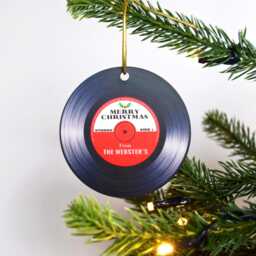 Personalised Vinyl Record Christmas Tree Decoration, Bauble, Lover Gift, Gift For Music - thumbnail 4