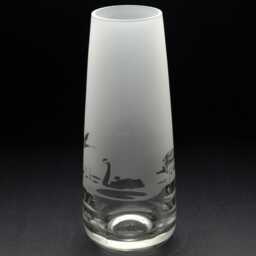 Swan Glass Bud Vase - Etched Engraved Glassware Home & Bar Decor - thumbnail 3