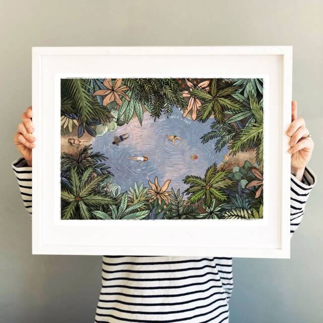 All Good Things Are Wild & Free Swimming Art Print/Greeting Card - image 1