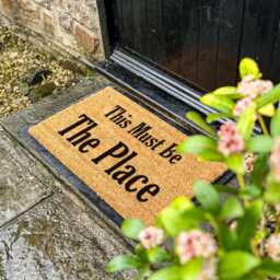 Welcome Quote Rug This Must Be The Place, Housewarming Gift, Home Decor Doormat Cute, Gifts For Her, Him, Porch - thumbnail 2