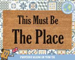 Welcome Quote Rug This Must Be The Place, Housewarming Gift, Home Decor Doormat Cute, Gifts For Her, Him, Porch - thumbnail 1