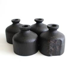 Minimalist Wood Vase Set, Taupe Bud Vase, Small Driftwood Decorative Ikebana - thumbnail 3