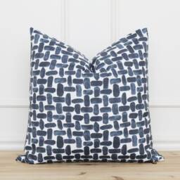 Navy Blue & White Watercolor Pillow Cover - Swiss Cross Outdoor Cushion Colin - thumbnail 2