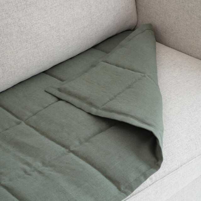 Linen Couch Protector For Pets & Kids, Quilted Sofa Seat Cover, Two-Sided Slipcover, Minimalist Topper - image 1
