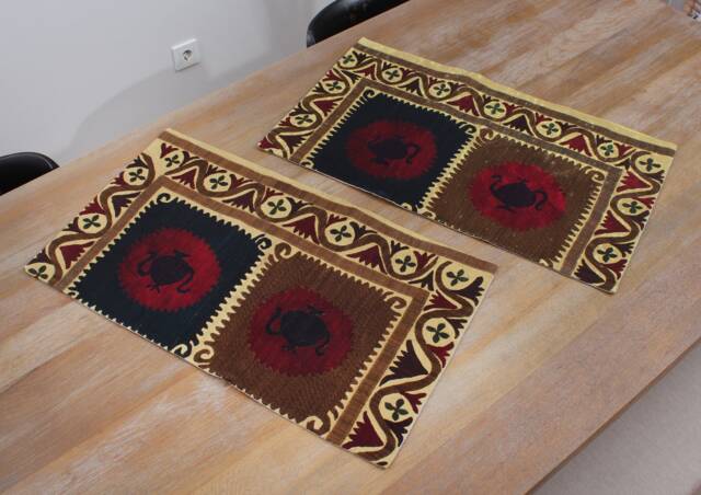 "Set Of 2 Pcs, Suzani Pillow Cover, Uzbek Pillow, 15.75"" X 27.95" - image 1