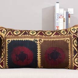 "Set Of 2 Pcs, Suzani Pillow Cover, Uzbek Pillow, 15.75"" X 27.95" - thumbnail 2