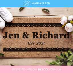 Custom Engagement Doormat - New Couple Custom Name Mat Personalized Porch Decor Wedding Gift Newlywed - thumbnail 1