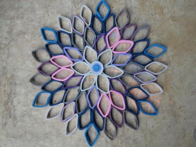 Handmade Dahlia Paper Wall Art Modern Geometric Floral Decor - image 1