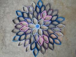 Handmade Dahlia Paper Wall Art Modern Geometric Floral Decor - thumbnail 1